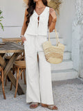 Devine Tied V-Neck Sleeveless Top and Pants Set - Hovatok