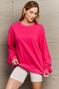 Full Size Round Neck Long Sleeve Sweatshirt - Hovatok