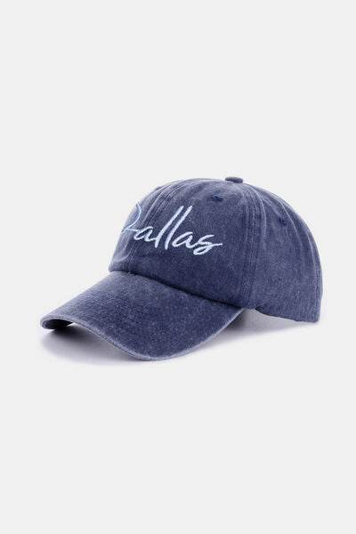 Zenana Washed DALLAS Embroidered Baseball Cap - Hovatok