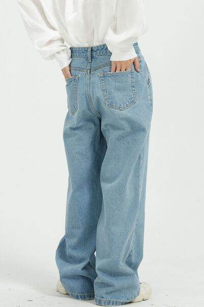 Wide Leg Jeans with Pockets - Hovatok
