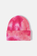 Tie-Dye Cuffed Rib-Knit Beanie Hat - Hovatok