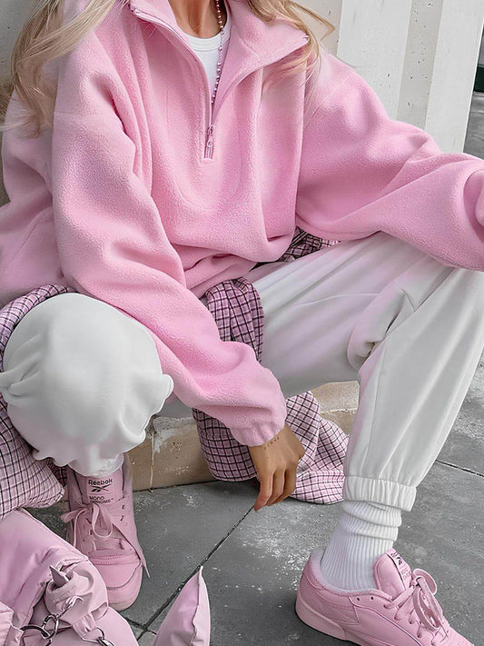 Quarter Zip Long Sleeve Sweatshirt - Hovatok