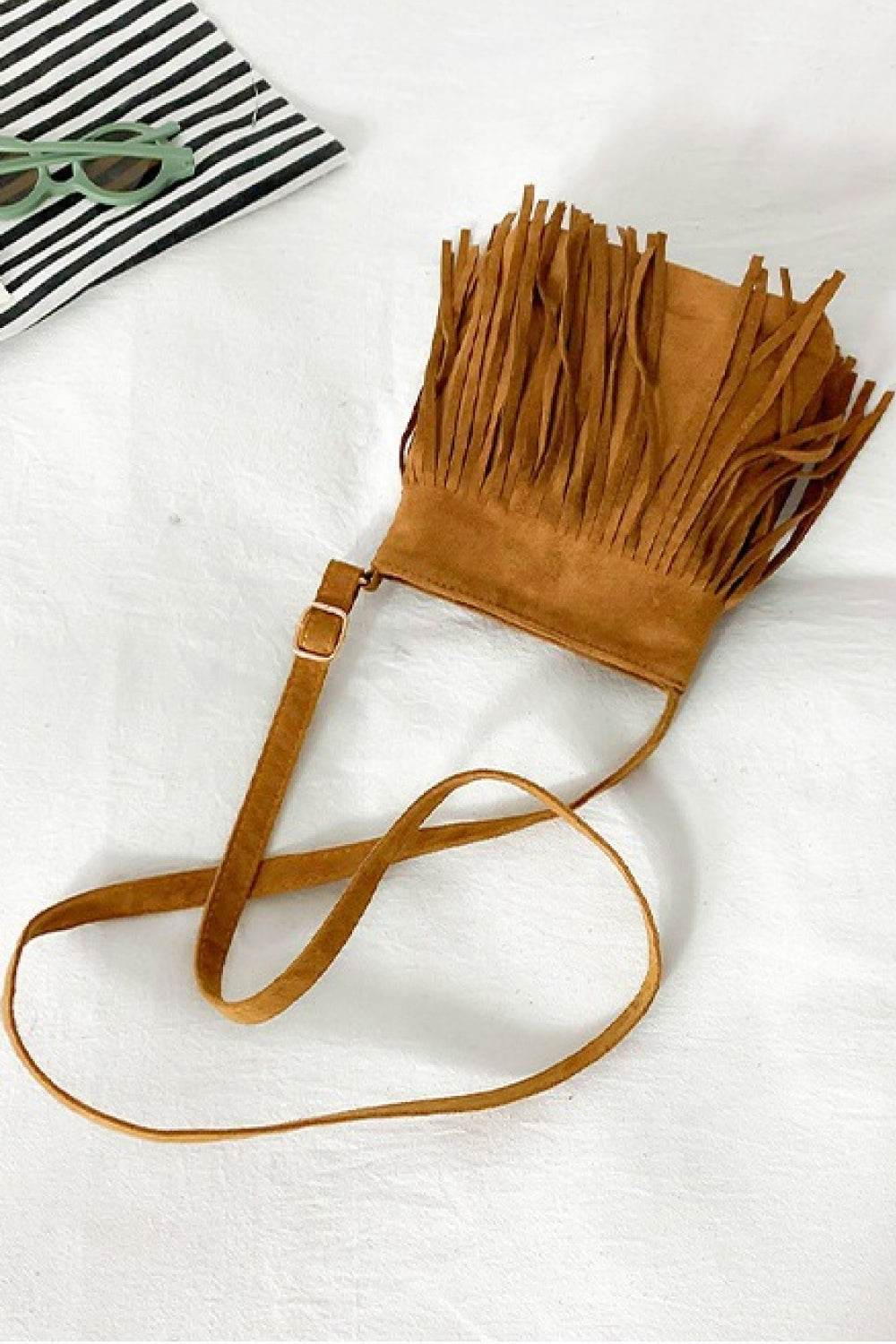 Adored PU Leather Crossbody Bag with Fringe - Hovatok
