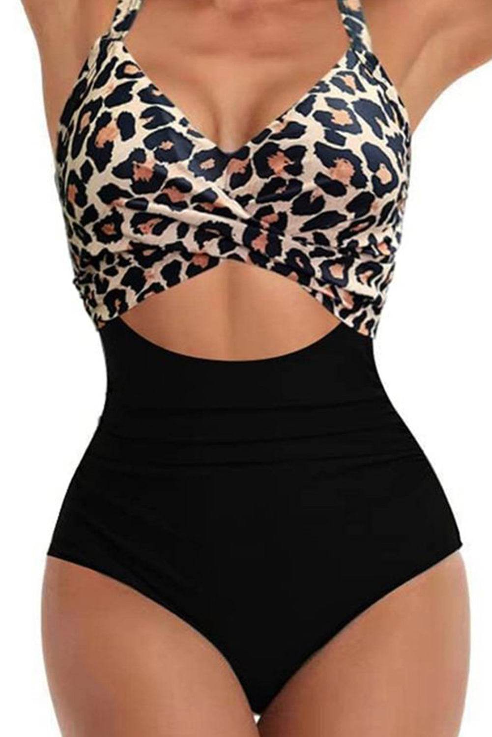 Tied Crisscross Cutout One-Piece Swimwear - Hovatok