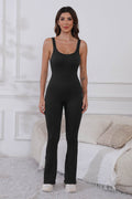 Scoop Neck Wide Strap Active Jumpsuit - Hovatok