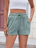Florira Texture Drawstring Shorts - Hovatok