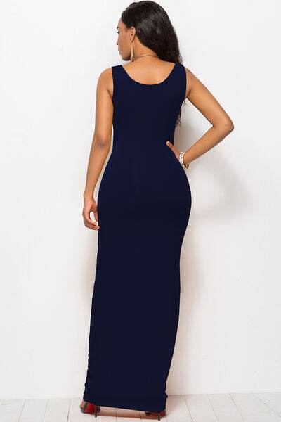 Scoop Neck Wide Strap Maxi Dress - Hovatok