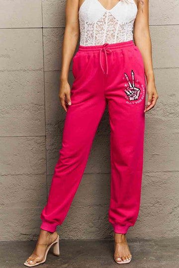 Simply Love Simply Love Full Size Drawstring DAY YOU DESERVE Graphic Long Sweatpants - Hovatok