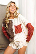 BiBi Color Block Brushed Checker Top - Hovatok