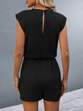 Round Neck Cap Sleeve Romper - Hovatok