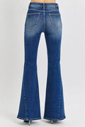 RISEN Distressed Button-Fly Flare Jeans - Hovatok