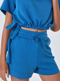 Drawstring Solid Color Shorts with Pockets - Hovatok