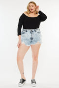 Kancan Full Size Distressed High Waist Denim Shorts - Hovatok