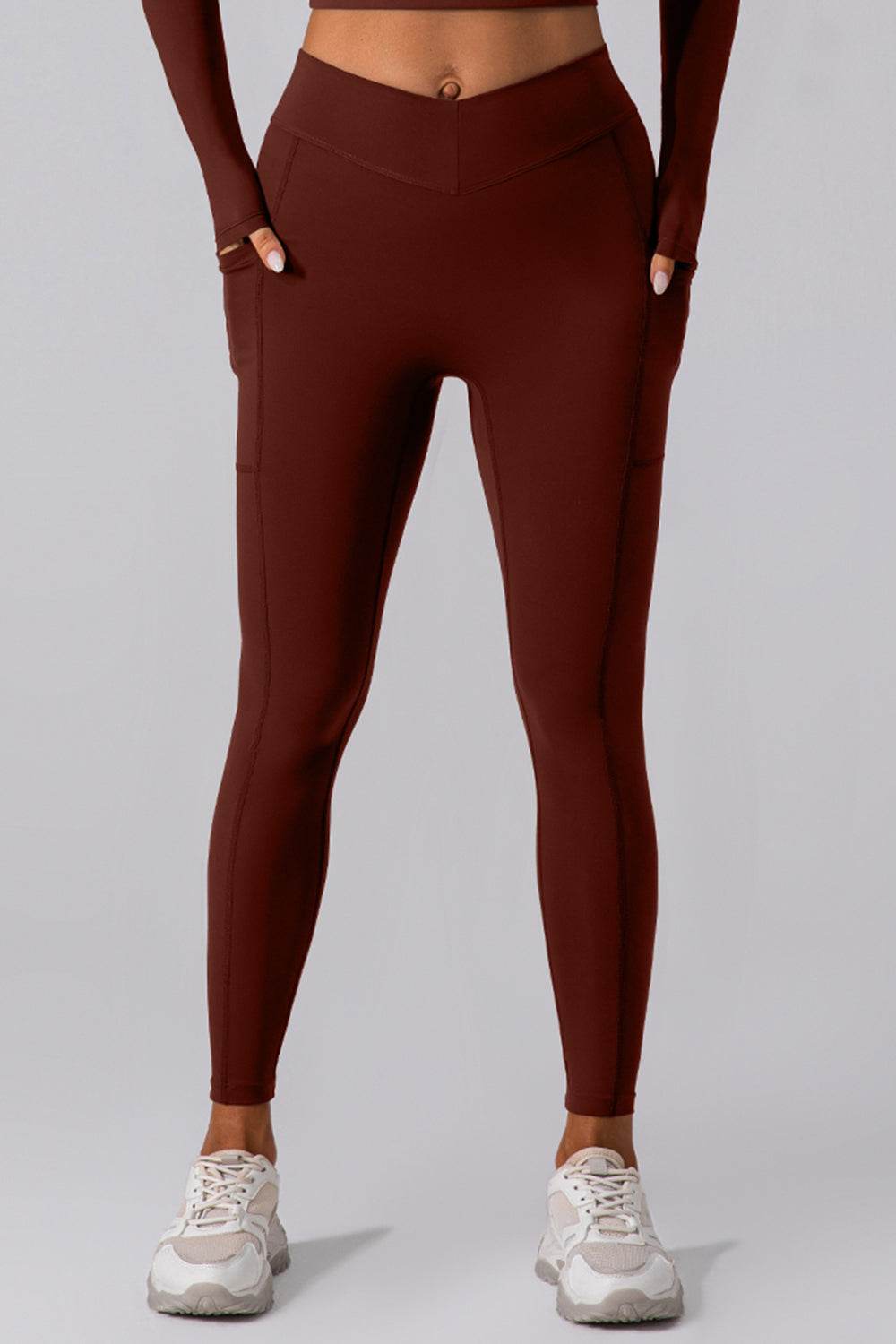 High Waist Active Leggings with Pockets - Hovatok