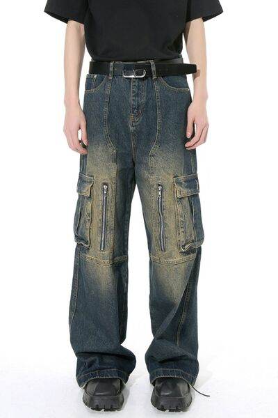 Mid Rise Jeans with Cargo Pockets - Hovatok