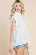 Culture Code Eyelet Crisscross Back Button Up Shirt - Hovatok