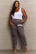 Simply Love Simply Love Full Size Drawstring Angel Graphic Long Sweatpants - Hovatok