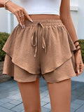 Perfee Tied Layered Shorts - Hovatok