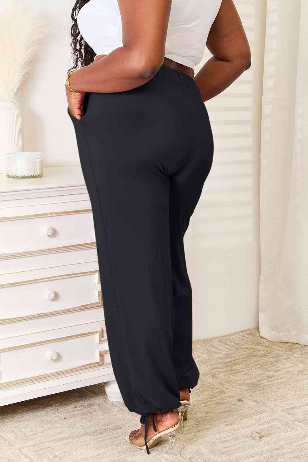 Basic Bae Full Size Soft Rayon Drawstring Waist Pants with Pockets - Hovatok