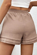 Textured Tiered Edge High Waist Shorts - Hovatok