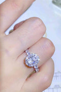 Adored 1 Carat Moissanite 925 Sterling Silver Halo Ring - Hovatok