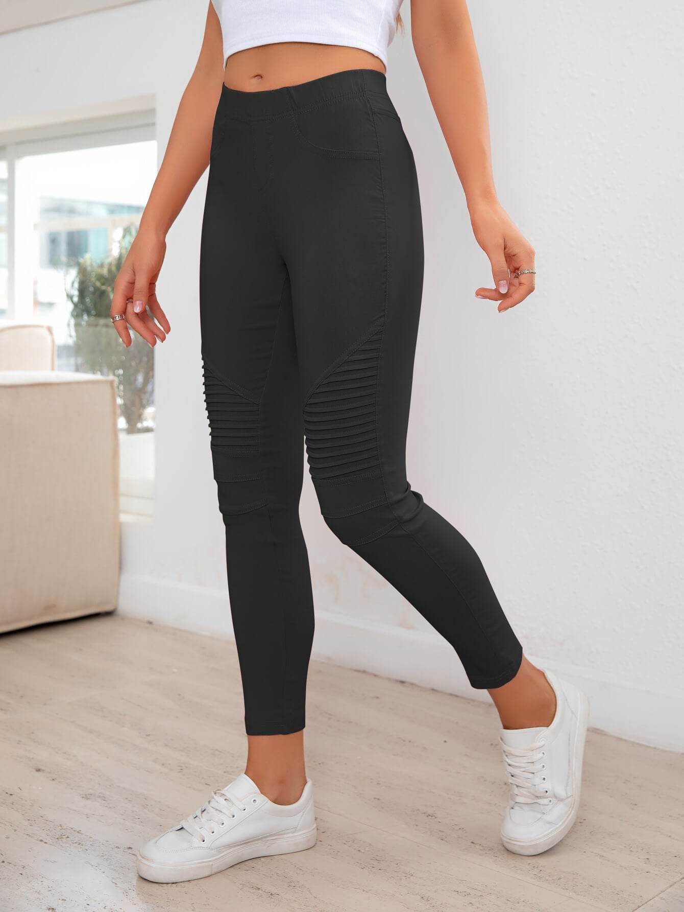 Ribbed Detail Leggings - Hovatok