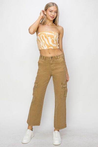 Risen Full Size High Rise Cargo Jeans - Hovatok