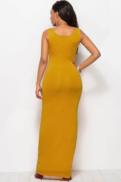 Scoop Neck Wide Strap Maxi Dress - Hovatok