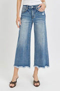 Risen High Rise Cropped Flare Jeans - Hovatok