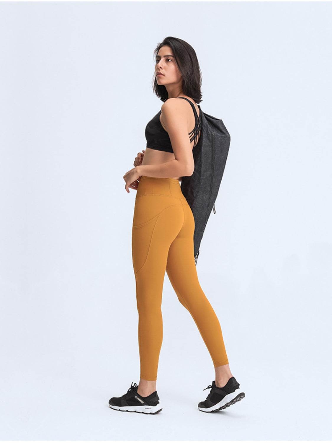 Millennia Wide Waistband Leggings with Pockets - Hovatok