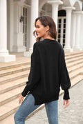 Angel Wings Round Neck Long Sleeve Sweater - Hovatok