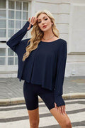 Backless Round Neck Long Sleeve T-Shirt - Hovatok