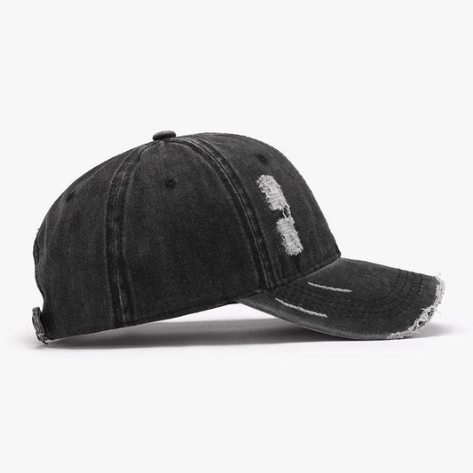 Distressed Adjustable Cotton Baseball Cap - Hovatok