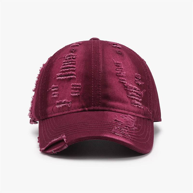Distressed Adjustable Cotton Baseball Cap - Hovatok