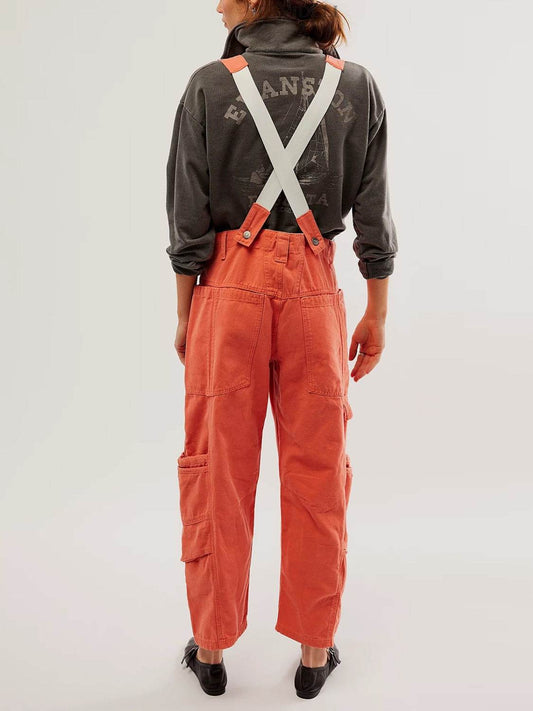 Pocketed Wide Strap Denim Overalls - Hovatok