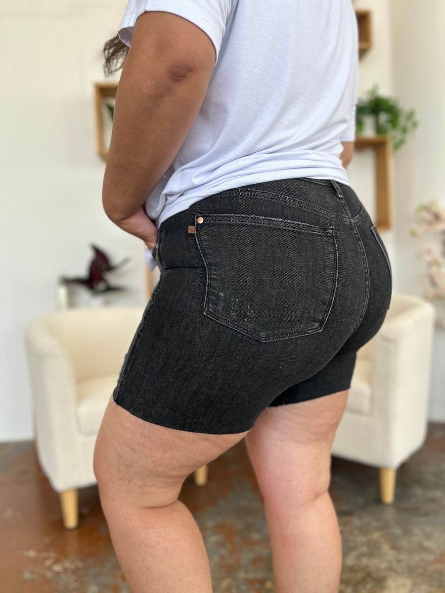 Judy Blue Full Size High Waist Rigid Magic Denim Shorts - Hovatok