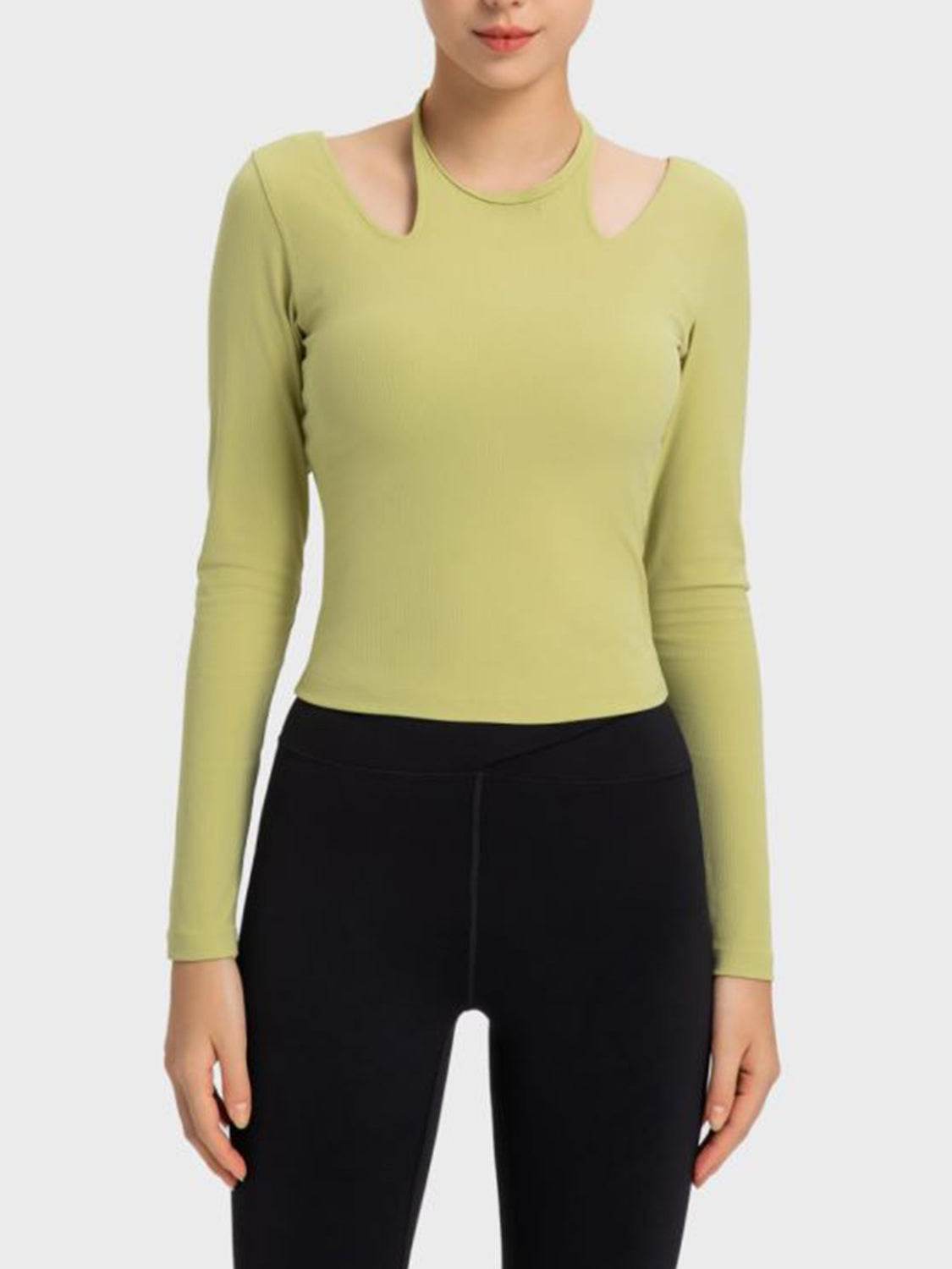 Millennia Halter Neck Long Sleeve Sporty Top - Hovatok