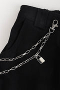 Double Layered Iron Chain Belt with Lock Charm - Hovatok