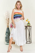 ADORA Elastic Waist Lace Midi Skirt - Hovatok