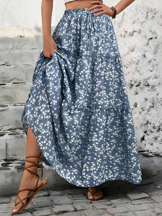 Tiered Floral Maxi Skirt - Hovatok