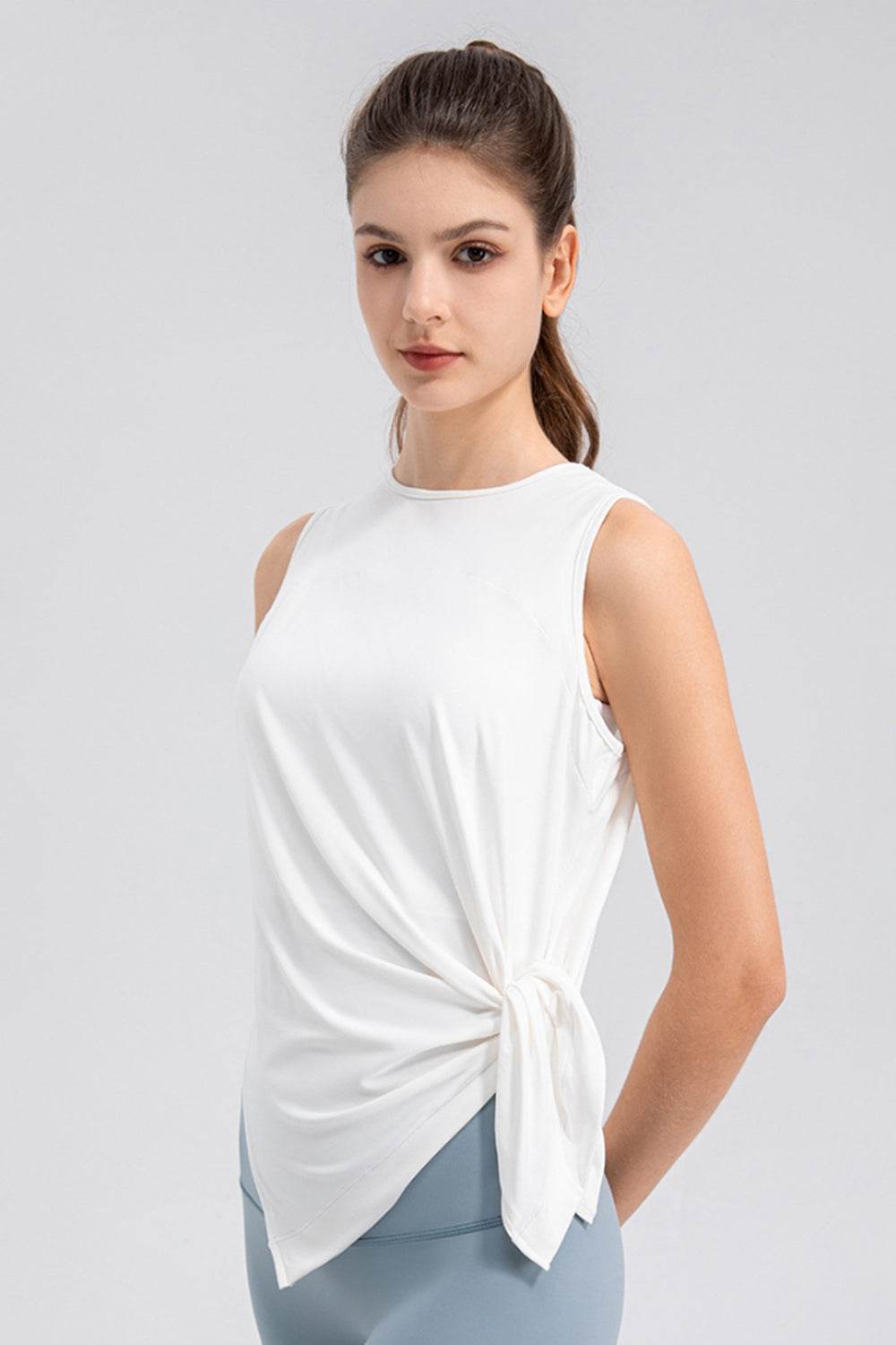 Slit Round Neck Tank - Hovatok