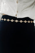 Rhinestone Decor Zinc Alloy Belt - Hovatok