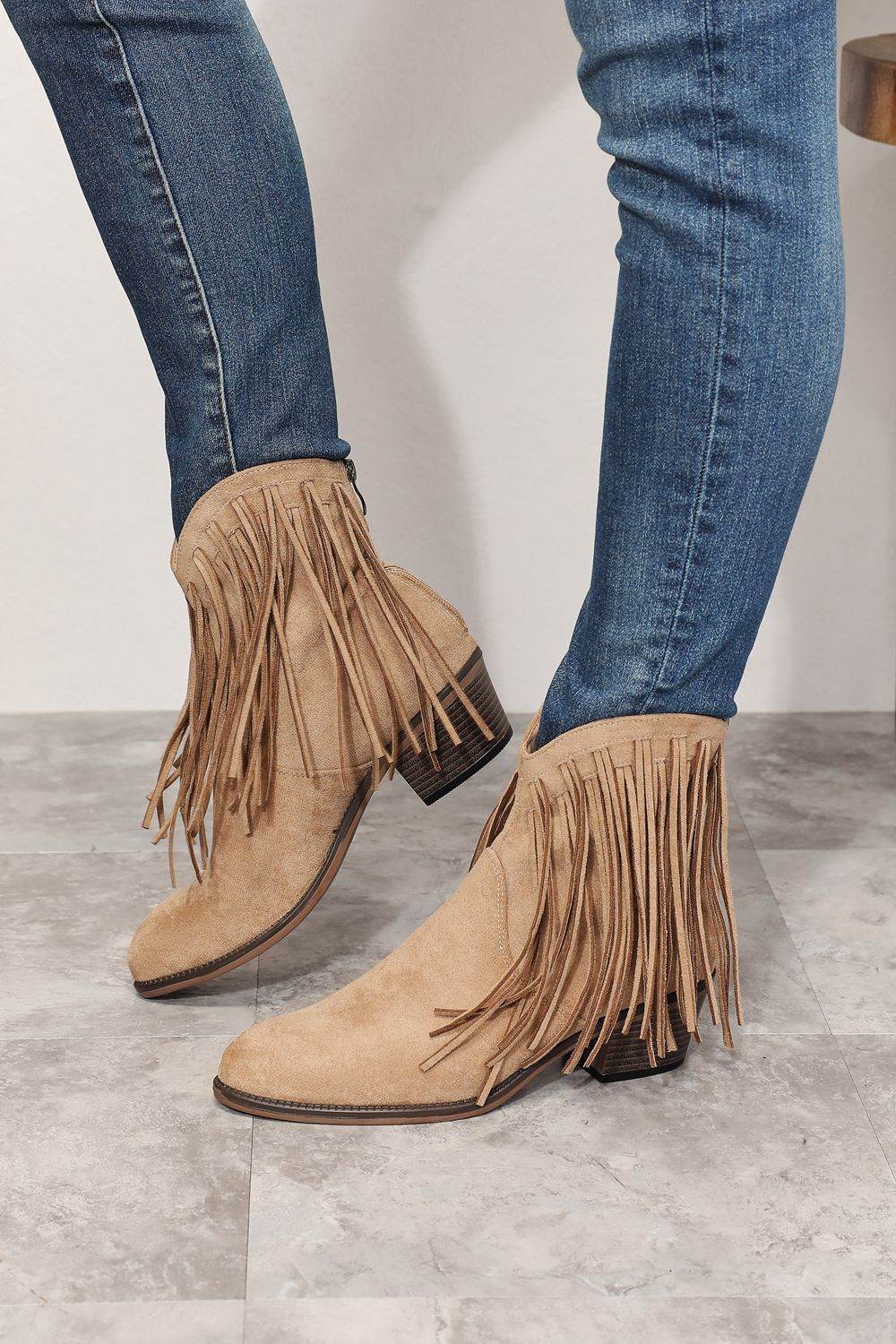 Legend Women's Fringe Cowboy Western Ankle Boots - Hovatok