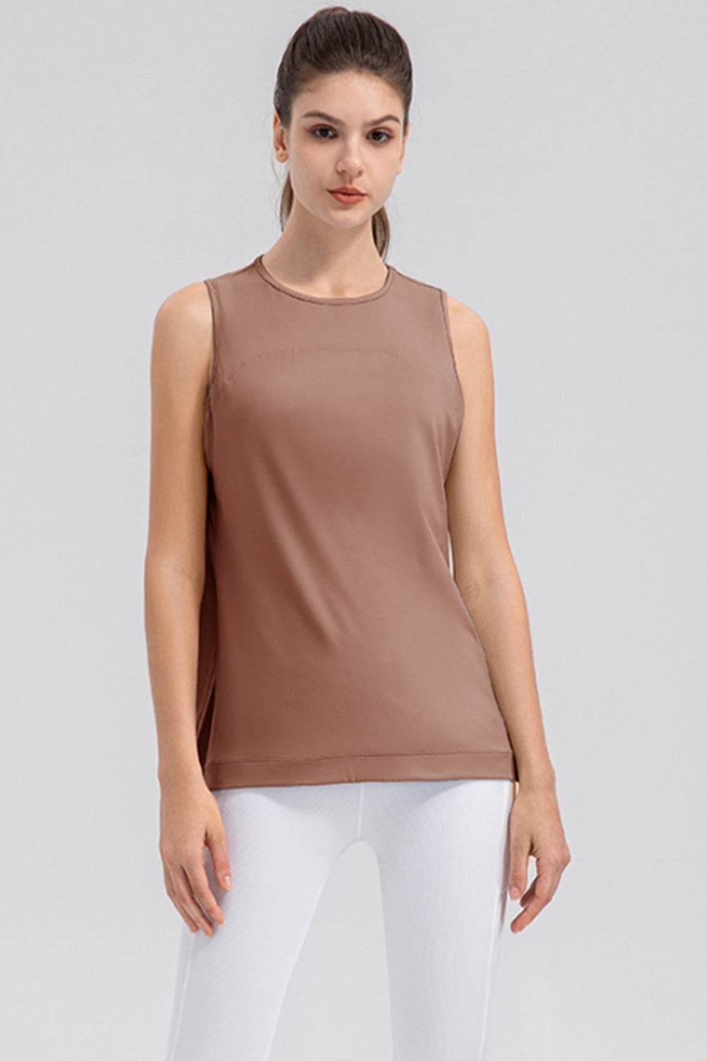 Slit Round Neck Tank - Hovatok