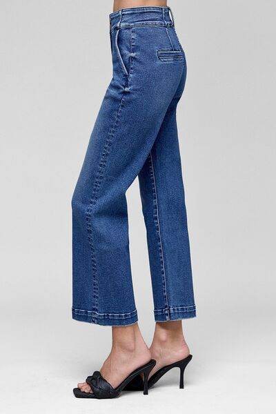 RISEN Tummy Control High Rise Crop Jeans - Hovatok
