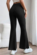 Basic Bae Full Size Ribbed High Waist Flare Pants - Hovatok