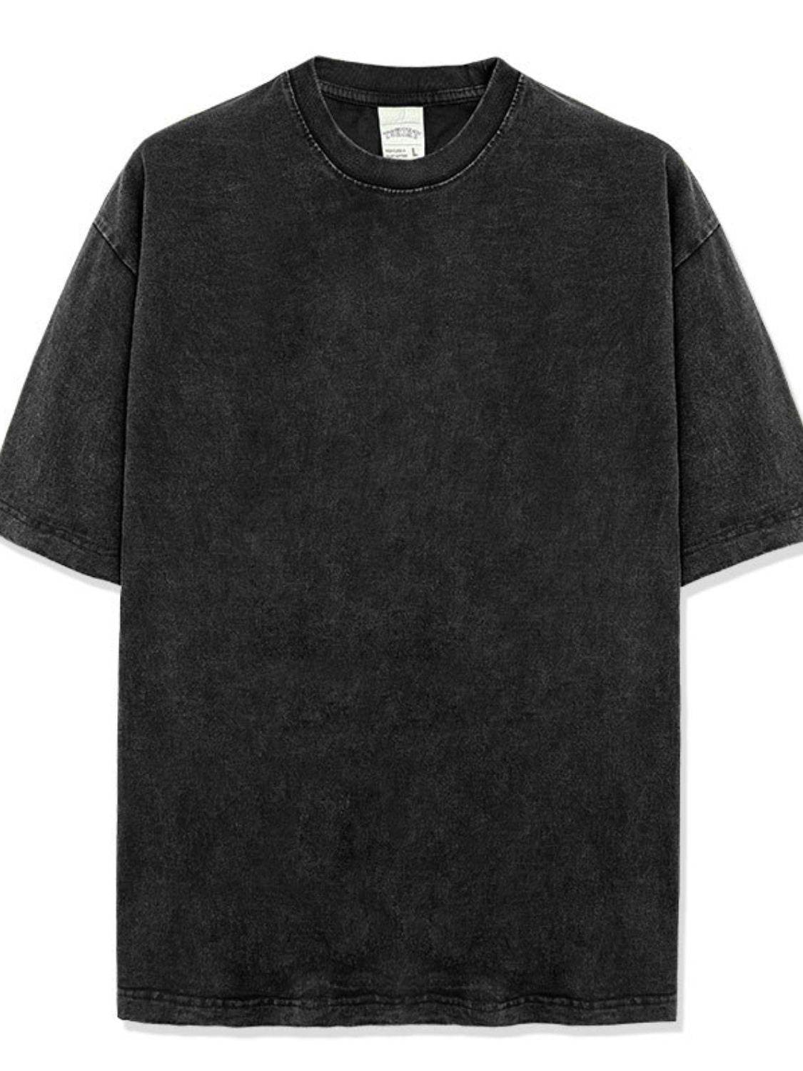 Men's Full Size Round Neck Washed T-Shirt Plus Size - Hovatok