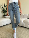 Judy Blue Full Size High Waist Cuff Hem Jeans - Hovatok