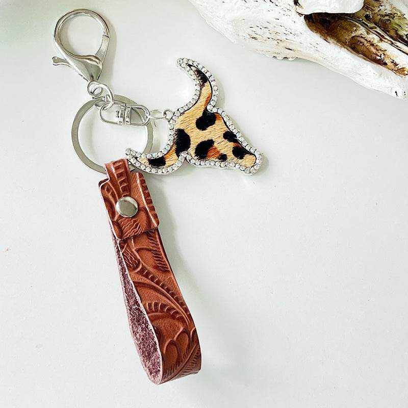 Rhinestone Bull Keychain - Hovatok