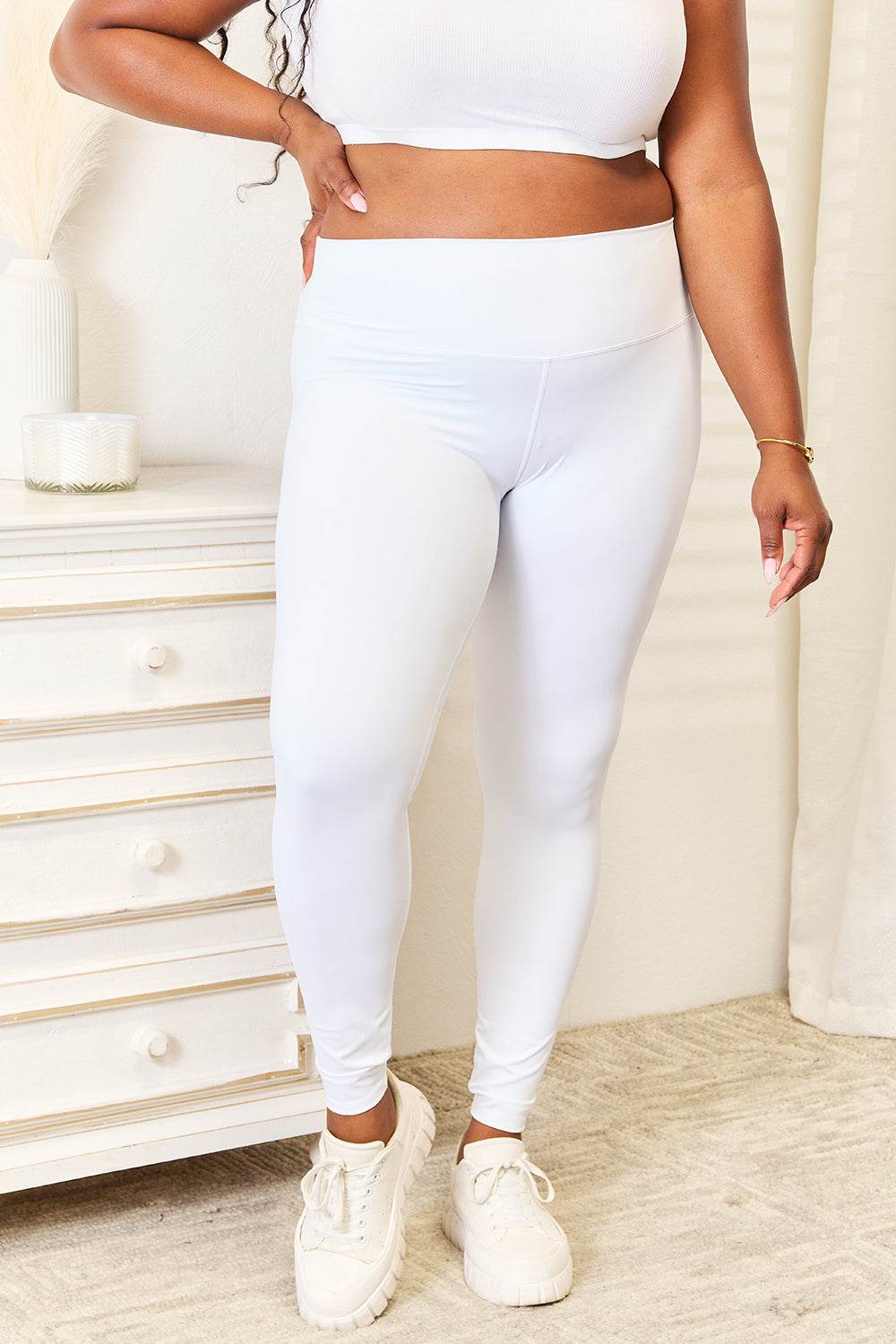 Double Take Wide Waistband Sports Leggings - Hovatok